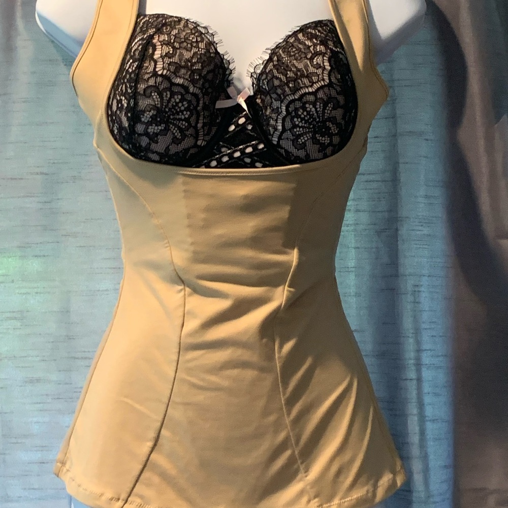 Maidenform Open Bust Body Shaper Womens  Tan/Beige Top Size Large